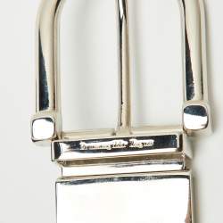 مملوكة مسبقًا Ermenegildo Zegna Black/Dark Brown Leather Cut to Size Reversible Buckle Belt