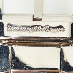 مملوكة مسبقًا Ermenegildo Zegna Black/Dark Brown Leather Cut to Size Reversible Buckle Belt