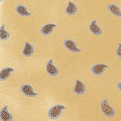 Ermenegildo Zegna Yellow Paisley Motif  Silk Classic Tie 