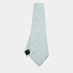 Ermenegildo Zegna Su Misura Blue Patterned Silk Tie 