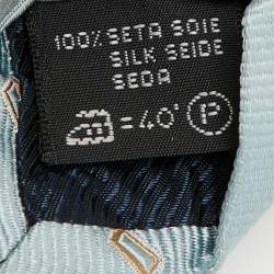 Ermenegildo Zegna Su Misura Blue Patterned Silk Tie 