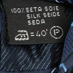 Ermenegildo Zegna Su Misura Blue Square Patterned Silk Tie