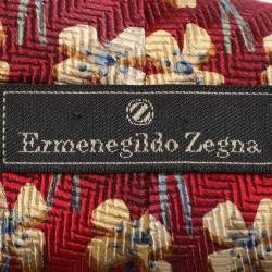Ermenegildo Zegna Multicolor Floral Print Silk Jacquard Tie