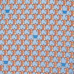 Ermenegildo Zegna Blue Printed Silk Tie 