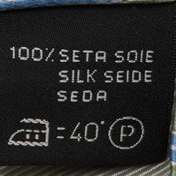 Pre Owned Ermenegildo Zegna Green/Blue Striped Silk Tie