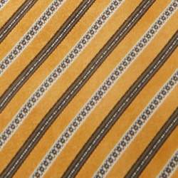Pre Owned Ermenegildo Zegna Yellow Striped Silk Tie
