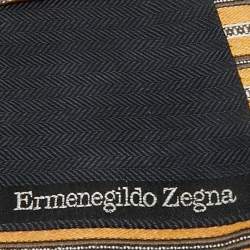 Pre Owned Ermenegildo Zegna Yellow Striped Silk Tie