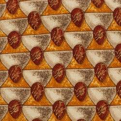 Pre Owned Ermenegildo Zegna Orange Printed Silk Traditional Tie