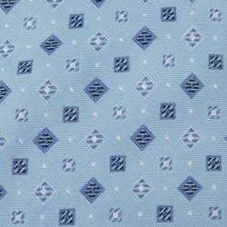 Pre Owned Ermenegildo Zegna Blue Geometric Jacquard Silk Traditional Tie