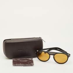 Pre Owned Ermenegildo Zegna Black/Brown Gradient Aviator EZ0123 Aviator Sunglasses