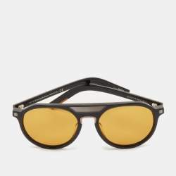 Pre Owned Ermenegildo Zegna Black/Brown Gradient Aviator EZ0123 Aviator Sunglasses