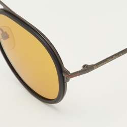 مملوكة مسبقًا Ermenegildo Zegna Brown/Black EZ 0156 Aviator Sunglasses