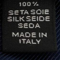 Pre Owned Ermenegildo Zegna Blue Geometric Pattern Silk Tie