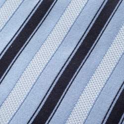 Pre Owned ربطة عنق ايرمنيجيلدو زينيا تراديشونال حرير جاكارد بخطوط مائلة زرقاء