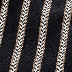 مملوكة مسبقًا ربطة عنق ايرمنيجيلدو زينيا تراديشونال حرير جاكارد بخطوط مائلة سوداء