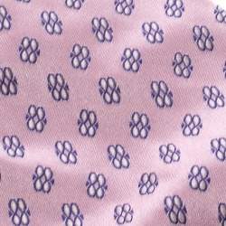 Pre Owned Ermenegildo Zegna Blush Pink Patterned Silk Jacquard Tie