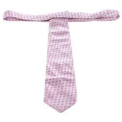 Pre Owned Ermenegildo Zegna Blush Pink Patterned Silk Jacquard Tie