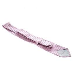 Pre Owned Ermenegildo Zegna Blush Pink Patterned Silk Jacquard Tie