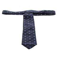 Pre Owned Ermenegildo Zegna Navy Blue Floral Pattern Silk Jacquard Tie