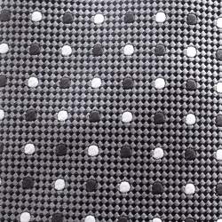 Pre Owned Ermenegildo Zegna Grey and Black Dotted Silk Jacquard Tie
