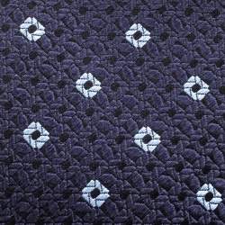 Pre Owned Ermenegildo Zegna Navy Blue Patterned Silk Jacquard Tie