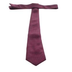 Pre Owned Ermenegildo Zegna Burgundy Dotted Silk Jacquard Traditional Tie