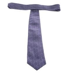 Pre Owned ربطة عنق ايرمنيجيلدو زينيا حرير جاكارد منقوشة بنفسجية ورصاصية