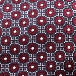 Pre Owned Ermenegildo Zegna Burgundy and Navy Blue Geometric Pattern Dotted Silk Jacquard Tie