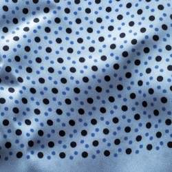 Pre Owned Ermenegildo Zegna Powder Blue Polka Dotted Silk Pocket Square