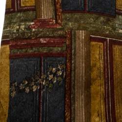 Pre Owned Ermenegildo Zegna Vintage Multicolor Printed Silk Traditional Tie