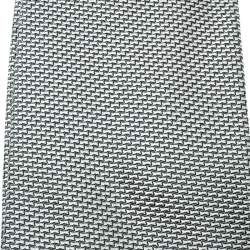 Pre Owned Ermenegildo Zegna Cream Textured Silk Jacquard Traditional Tie