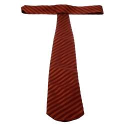 Ermenegildo Zegna Brown and Maroon Chevron Pattern Diagonal Striped Traditional Tie