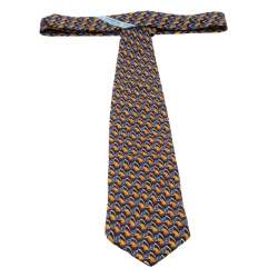 Pre Owned Ermenegildo Zegna Vintage Multicolor Silk Jacquard Traditional Tie