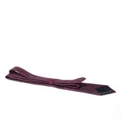 مملوكة مسبقًا Ermenegildo Zegna Red Grey Square Pattern Jacquard Silk Classic Tie 