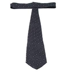 مملوكة مسبقًا ربطة عنق تقليدية ايرمنيجيلدو زينيا حرير بنقوش جاكارد مورد ومنقط مونوكرومية