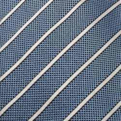 Pre Owned Ermenegildo Zegna Couture Blue Striped Jacquard Silk Tie