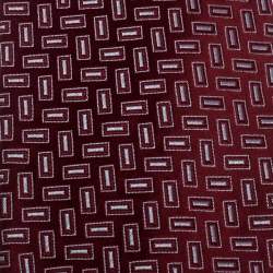 Pre Owned Ermenegildo Zegna Red Geometric Patterned Jacquard Silk Tie