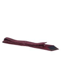 Pre Owned Ermenegildo Zegna Red Geometric Patterned Jacquard Silk Tie