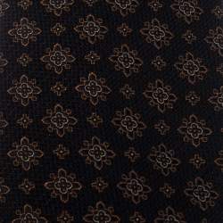 Pre Owned Ermenegildo Zegna Couture Black Floral Motif Jacquard Silk Tie