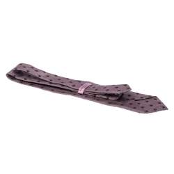 Pre Owned Ermenegildo Zegna Couture Pink Geometric Patterned Jacquard Silk Tie