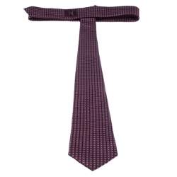 Pre Owned Ermenegildo Zegna Purple Geometric Print Silk Tie