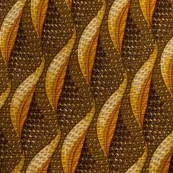Ermenegildo Zegna Vintage Yellow Leaf Print Silk Tie