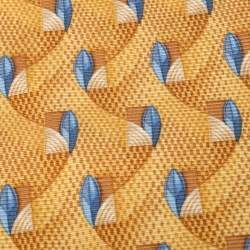 Pre Owned ربطة عنق ايرمينجيلدو زينيا فينتدج حرير مطبوع نقوش تجريدية أصفر