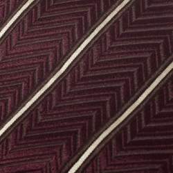 مملوكة مسبقًا ربطة عنق ايرمينجيلدو زينيا فينتدج حرير جاكار نمط متعرج عنابي