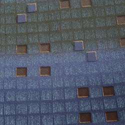 Pre Owned Ermenegildo Zegna Vintage Blue Geometric Foil Print Silk Tie