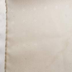 Pre Owned Ermenegildo Zegna Vintage Cream Polka Dot Jacquard Silk Pocket Square