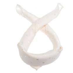 Pre Owned Ermenegildo Zegna Vintage Cream Polka Dot Jacquard Silk Pocket Square