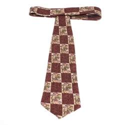 Ermenegildo Zegna Vintage Multicolor Floral Print & Jacquard Silk Tie