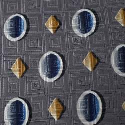 Ermenegildo Zegna Vintage Grey geometric Print & Jacquard Silk Tie