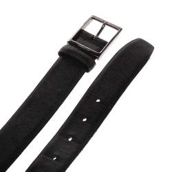 مملوكة مسبقًا Ermenegildo Zegna Black Leather Belt 130CM